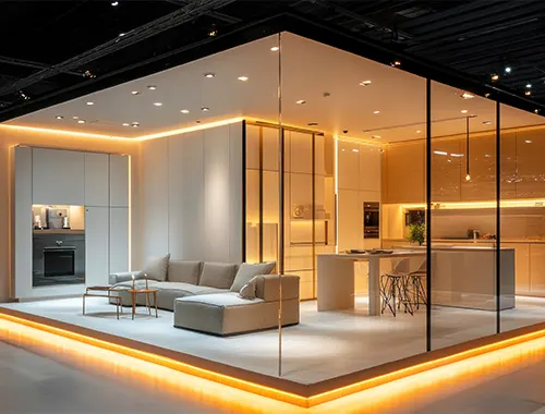 Living room layout with zones